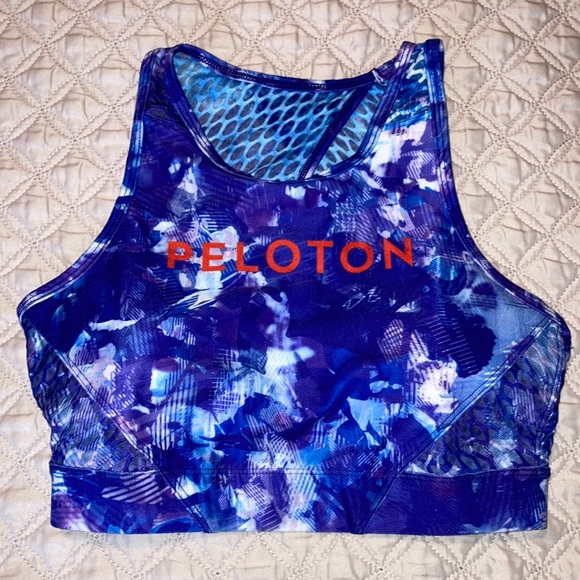 NEW Peloton x WITH Blue Moves High Neck Racerback Cutout Back Sports Bra Size S - Picture 3 of 9